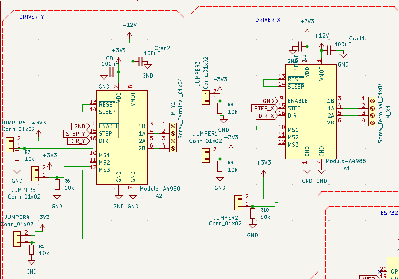 Drivers A4988 sur PCB